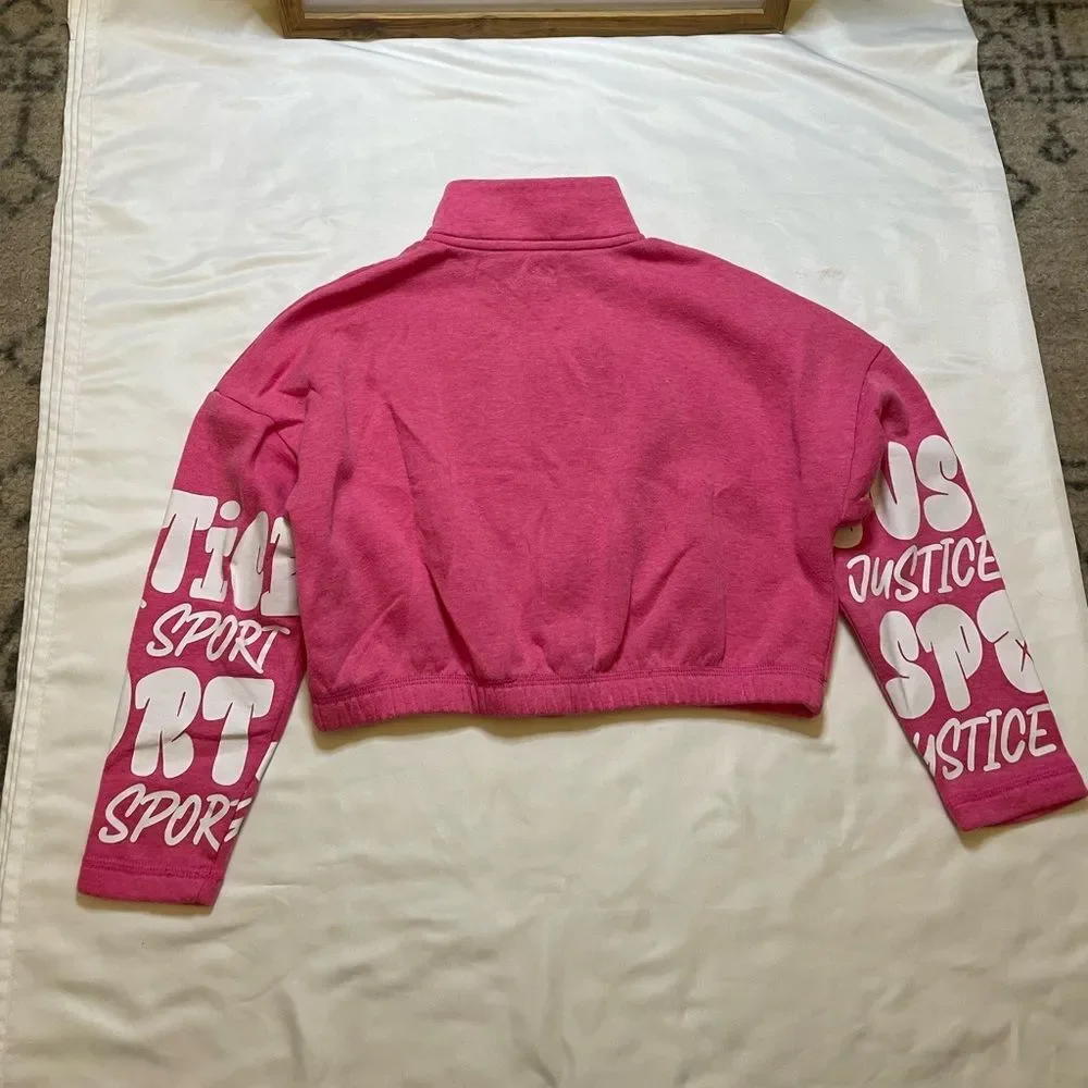 Girls Justice size XS pink zip up jacket